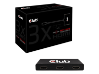 CLUB 3D MST HUB 3-1 HDMI Max resolution 4Kx2K 30 Hz 24 bpp (DP1.2a) and 1920x1080(FHD) 240Hz 24bpp