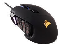 CORSAIR Scimitar Optical Gaming Mouse Black up to 12000dpi Key slider mechanical buttons 4 zone RGB