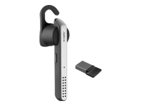 JABRA Stealth UC Bluetooth Headset for Mobile phone and PC via mini Dongle Voice control in English EU charger Microsoft optimized