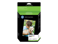 HP 363 glossy photo paper inkjet 250g/m2 100x150mm 150 sheets multipack + ink cartridge colour