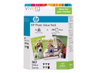 HP 363 value photoset 6 inks and 150sheet photopaper 10x15cm Blister