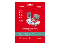 CANON Greeting Card Pack 10x15 5x Greeting Cards 5x white envelopes Canon Glossy Photo Papier (GP-501) 10 sheet