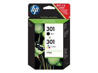 HP 301 Ink Cartridge Combo 2-Pack Standard Capacity (Black and Colour cartridge)