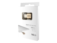 A-DATA UC350 16GB USB3.1 Golden OTG Switchable Type-A and Type-C USB 3.1
