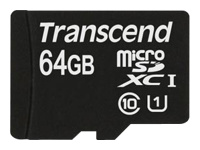 TRANSCEND Premium 64GB microSDXC UHS-I Class10 60MB/s MLC incl. adapter