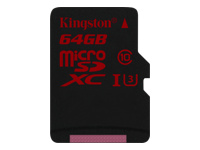 KINGSTON 64GB microSDXC UHS-I speed class 3 Single Pack w/o Adapter