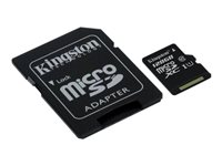 KINGSTON 128GB microSDXC Class10 UHS-I 45MB/s Read Card + SD Adapter